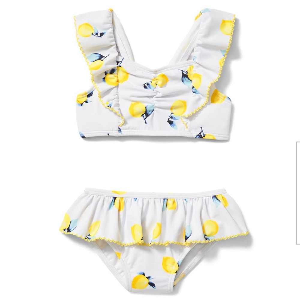 LEMON LACE-EDGE 2-PIECE SWIMSUIT